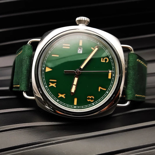 1930s Automatic Cali Vintage Diver's Watch (Green)